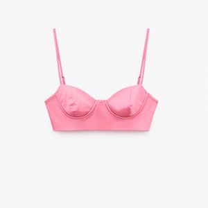 NWT Zara Pink Bustier Top